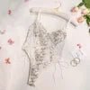 Lace and Satin Bodysuit with 3D Embroidery - Luzilly Bridal & Apparel