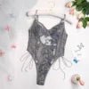 Lace and Satin Bodysuit with 3D Embroidery - Luzilly Bridal & Apparel