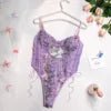 Lace and Satin Bodysuit with 3D Embroidery - Luzilly Bridal & Apparel
