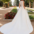 Lace and Satin Wedding Dress with Train - Luzilly Bridal & Apparel