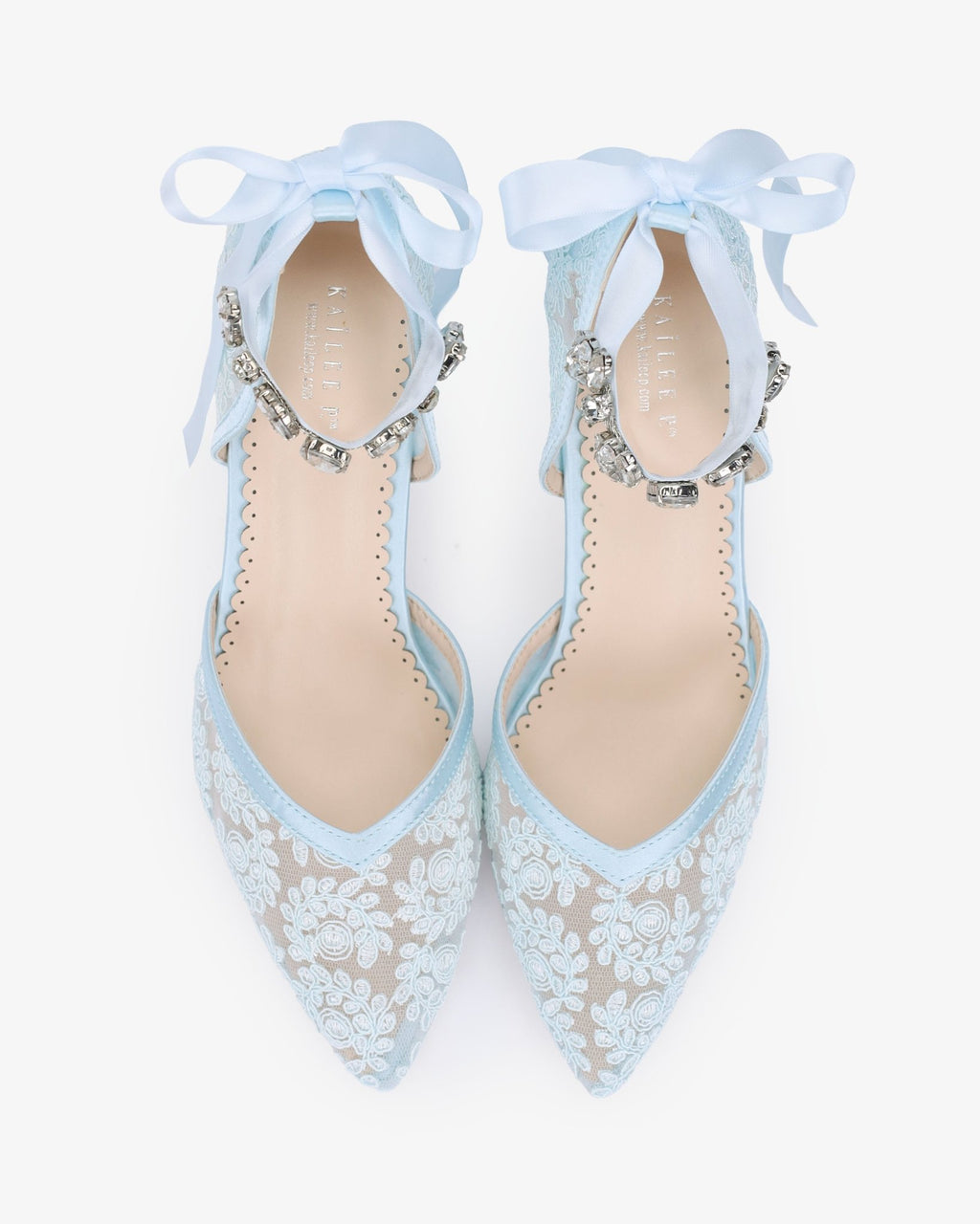Lace Block Heel For Weddings with Navette Cluster Rhinestones Strap - Luzilly Bridal & Apparel