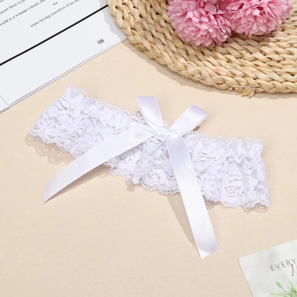 Lace Bow Leg-Ring Bridal Garter - Luzilly Bridal & Apparel