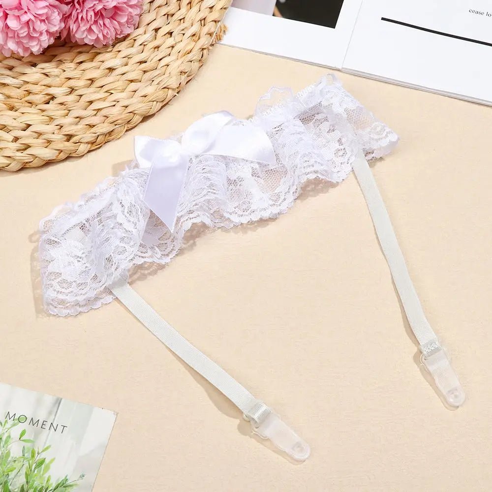 Lace Bow Leg-Ring Bridal Garter - Luzilly Bridal & Apparel