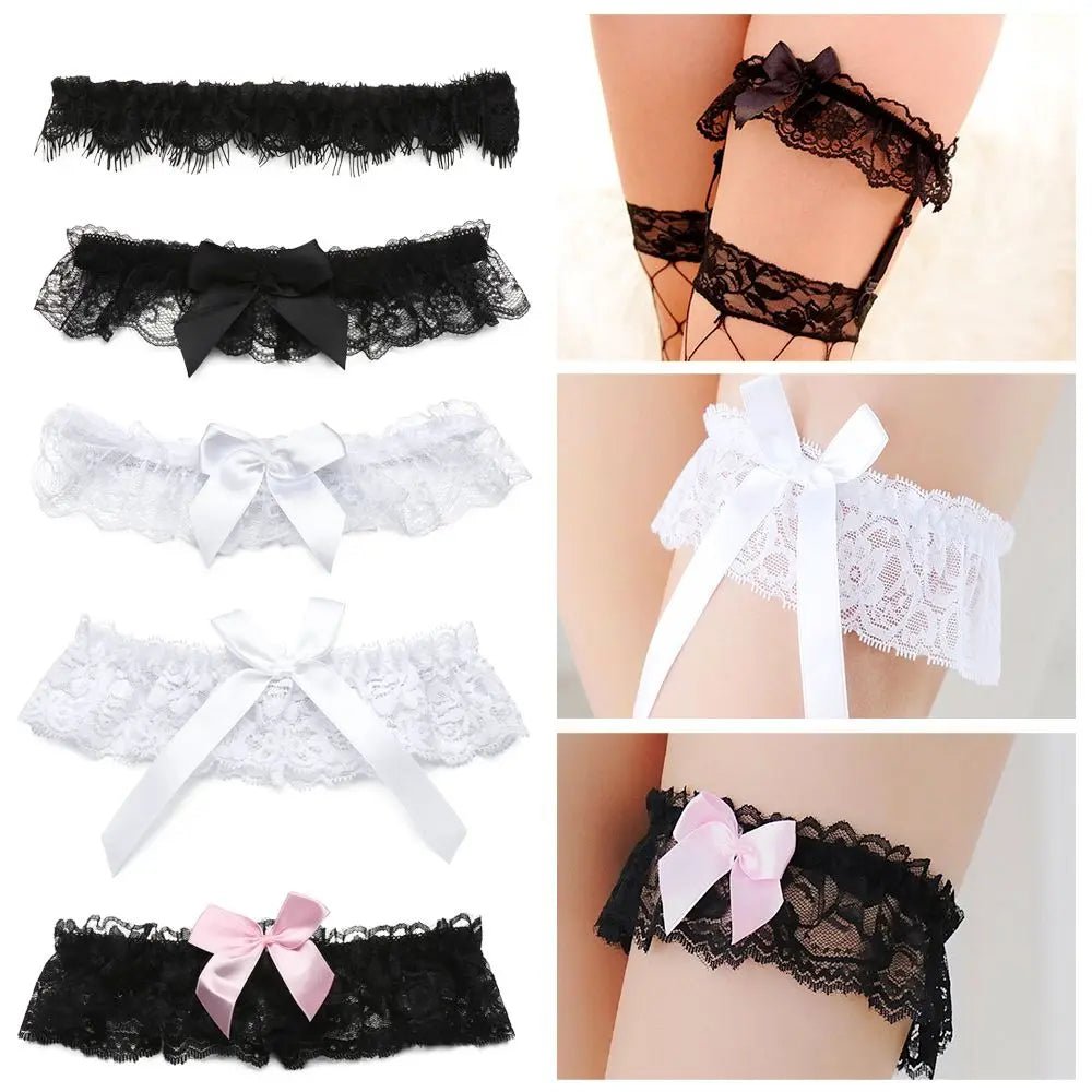 Lace Bow Leg-Ring Bridal Garter - Luzilly Bridal & Apparel