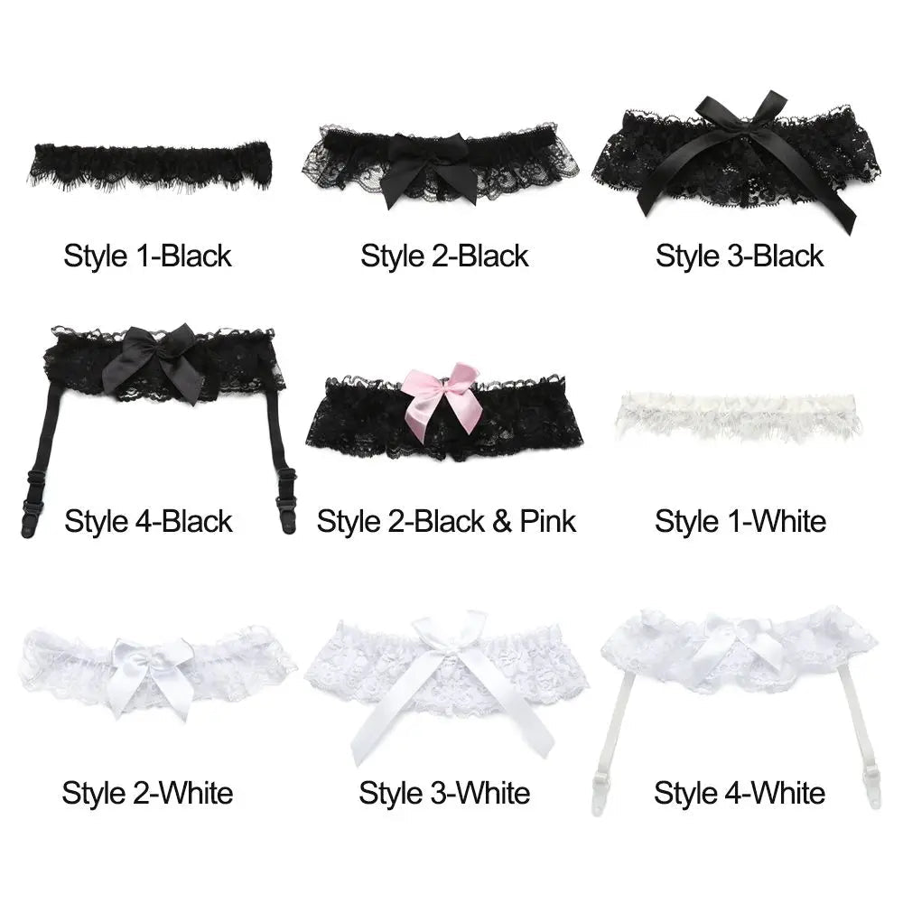 Lace Bow Leg-Ring Bridal Garter - Luzilly Bridal & Apparel