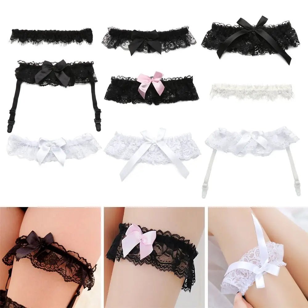 Lace Bow Leg-Ring Bridal Garter - Luzilly Bridal & Apparel