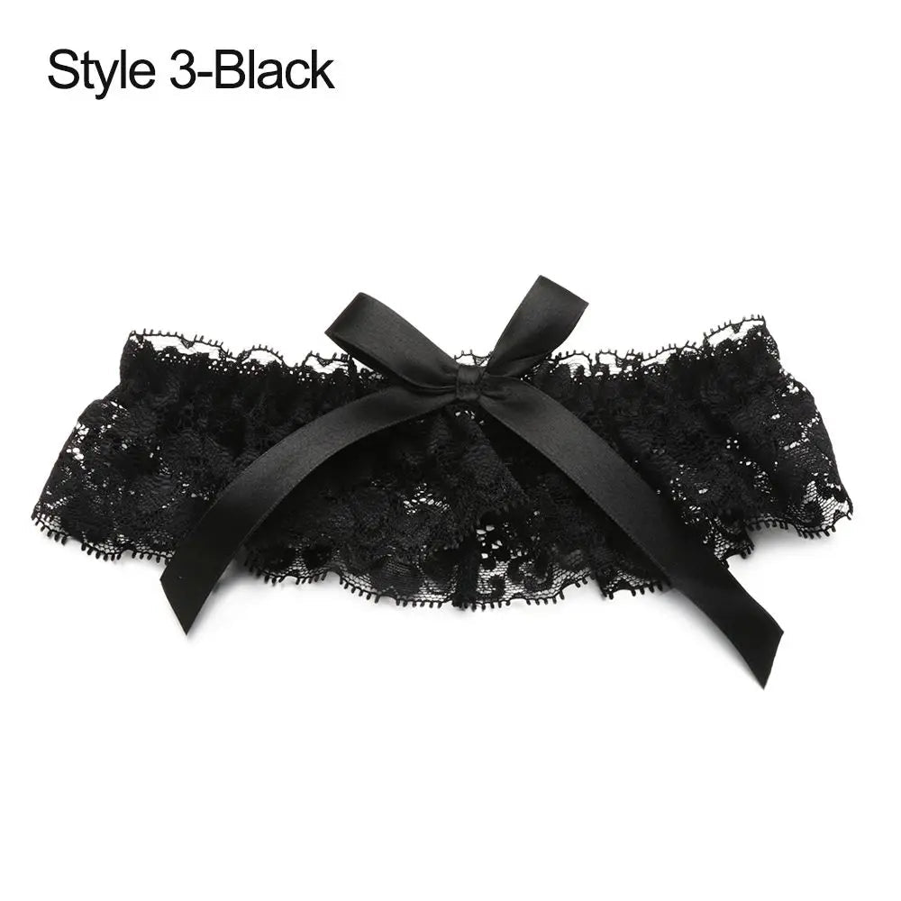 Lace Bow Leg-Ring Bridal Garter - Luzilly Bridal & Apparel