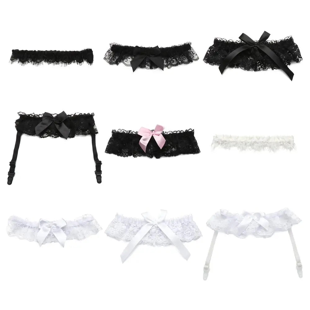 Lace Bow Leg-Ring Bridal Garter - Luzilly Bridal & Apparel