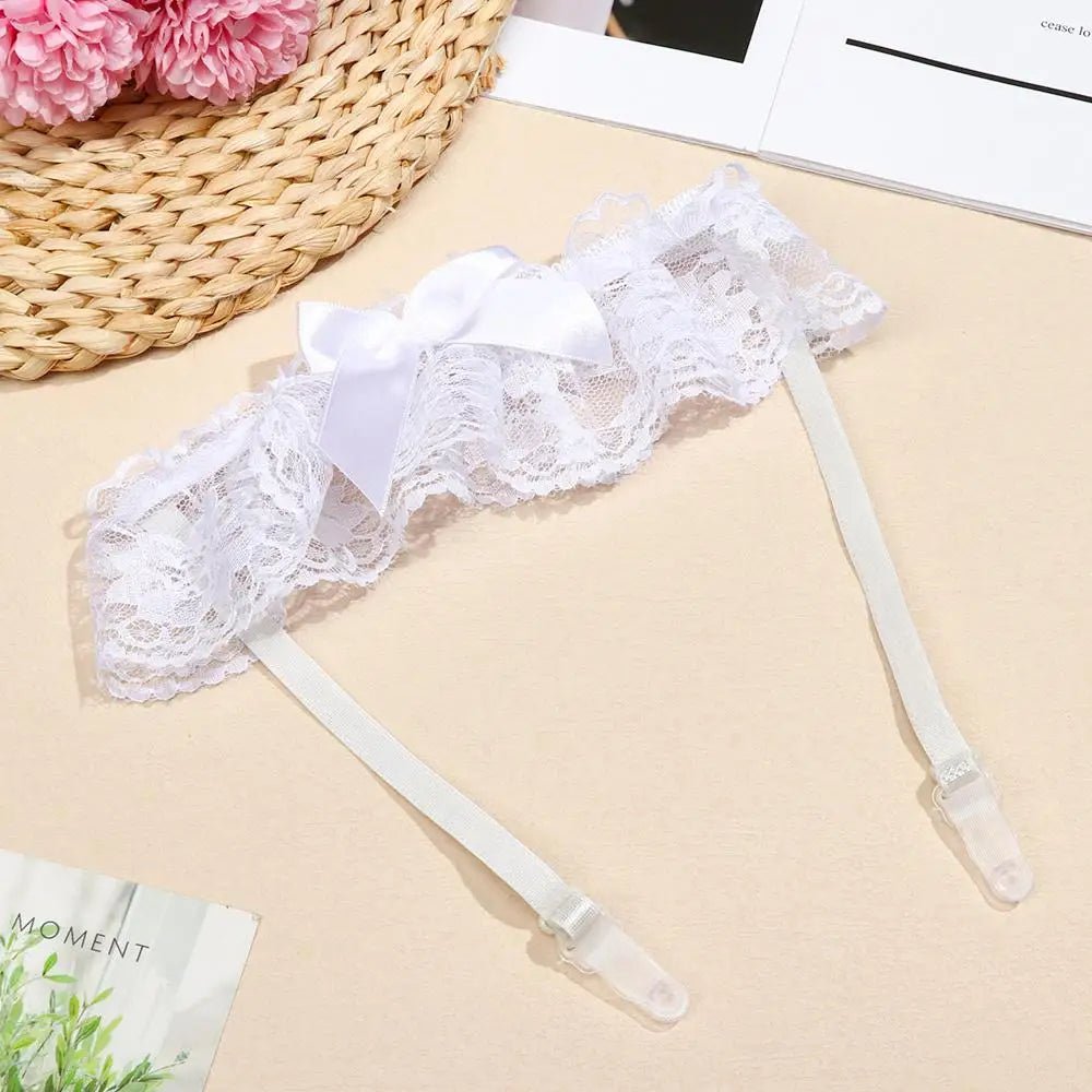 Lace Bow Leg-Ring Bridal Garter - Luzilly Bridal & Apparel