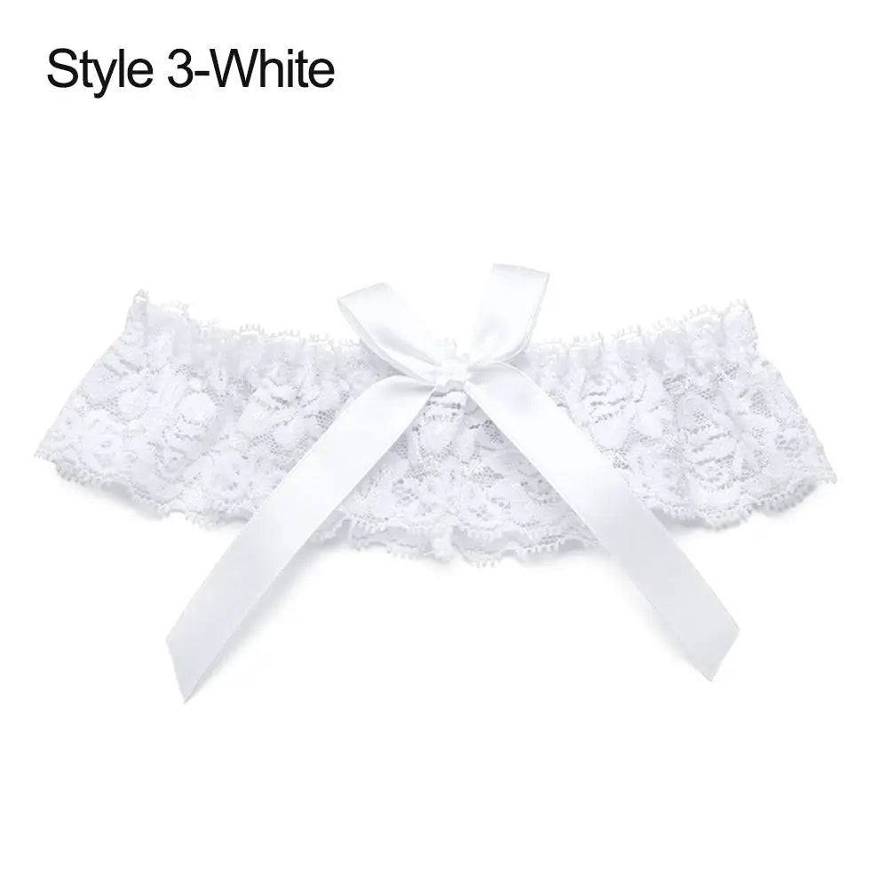 Lace Bow Leg-Ring Bridal Garter - Luzilly Bridal & Apparel