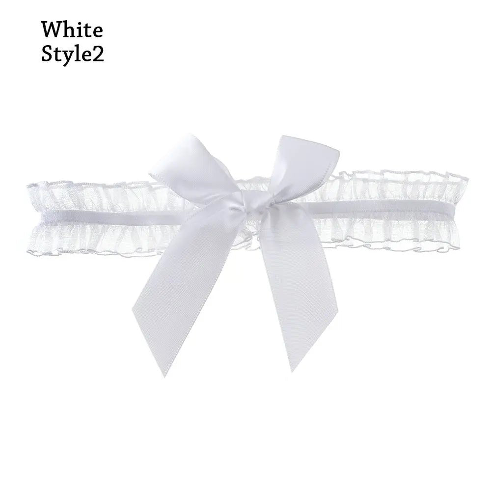 Lace Bow Leg-Ring Bridal Garter - Luzilly Bridal & Apparel