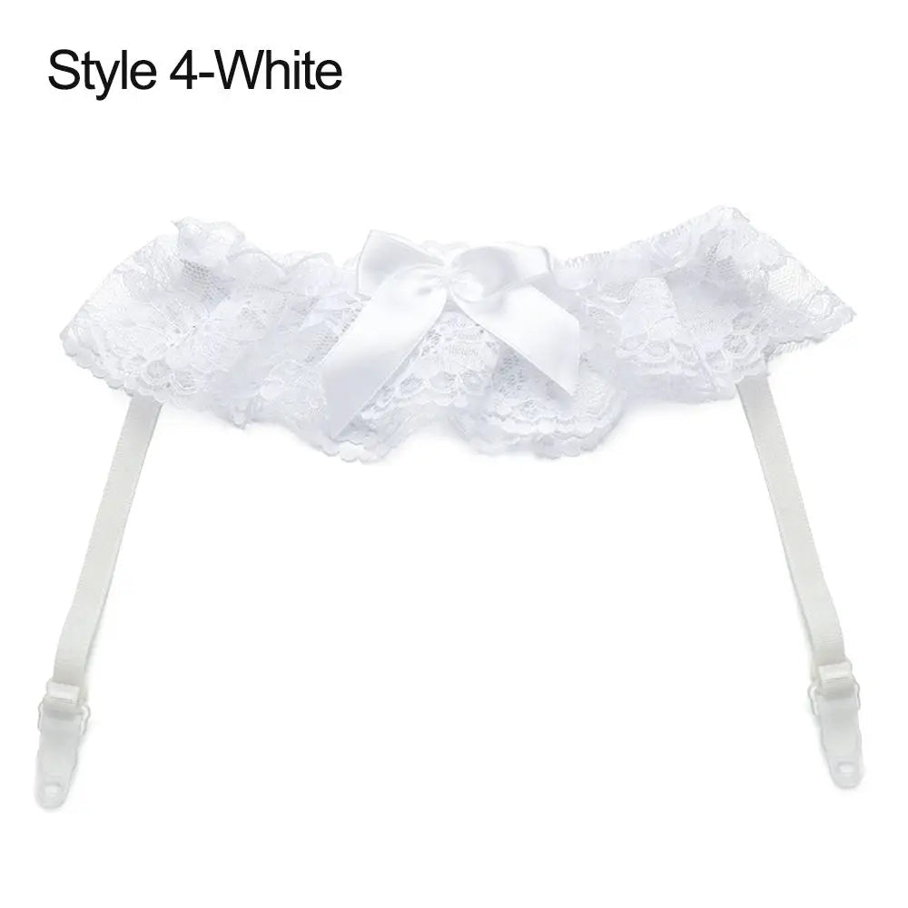 Lace Bow Leg-Ring Bridal Garter - Luzilly Bridal & Apparel