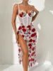 Lace Bra and Rose-Print Nightdress Set - Luzilly Bridal & Apparel