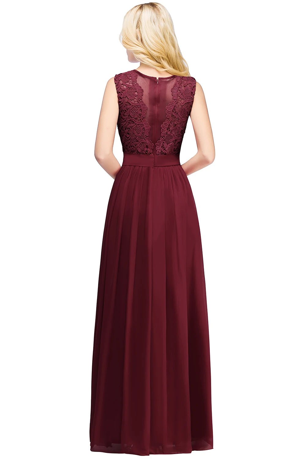 Lace & Chiffon Maxi Bridesmaid Dress - Luzilly Bridal & Apparel
