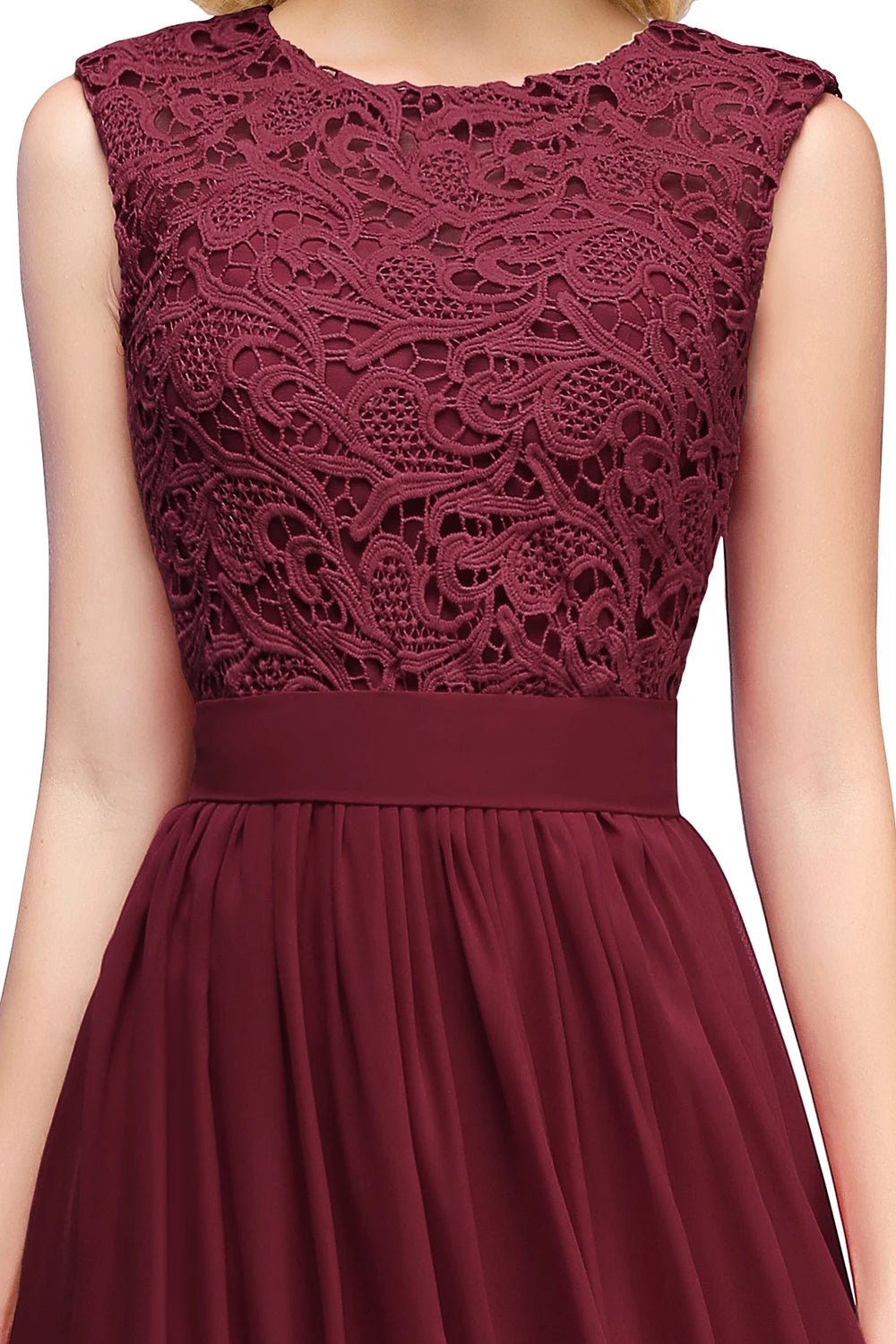 Lace & Chiffon Maxi Bridesmaid Dress - Luzilly Bridal & Apparel