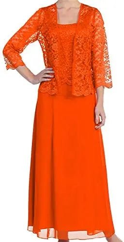 Lace Chiffon Mother of the Bride Gown with Jacket - Luzilly Bridal & Apparel