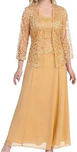 Lace Chiffon Mother of the Bride Gown with Jacket - Luzilly Bridal & Apparel