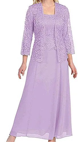 Lace Chiffon Mother of the Bride Gown with Jacket - Luzilly Bridal & Apparel