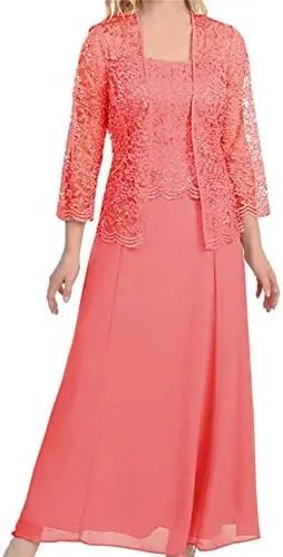 Lace Chiffon Mother of the Bride Gown with Jacket - Luzilly Bridal & Apparel
