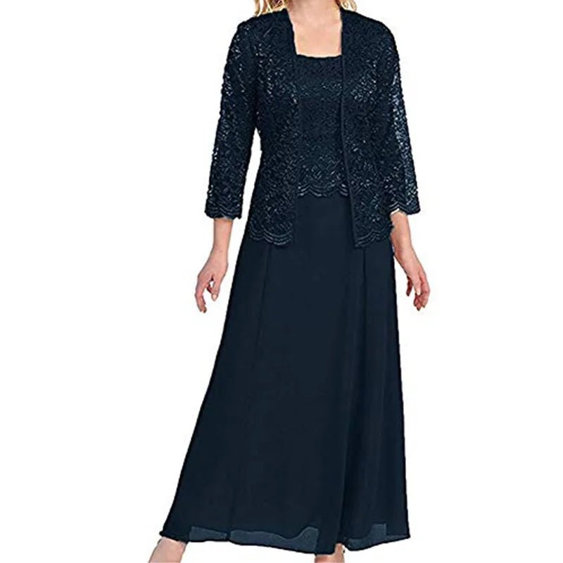 Lace Chiffon Mother of the Bride Gown with Jacket - Luzilly Bridal & Apparel