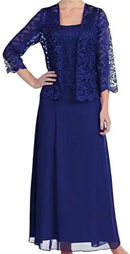 Lace Chiffon Mother of the Bride Gown with Jacket - Luzilly Bridal & Apparel