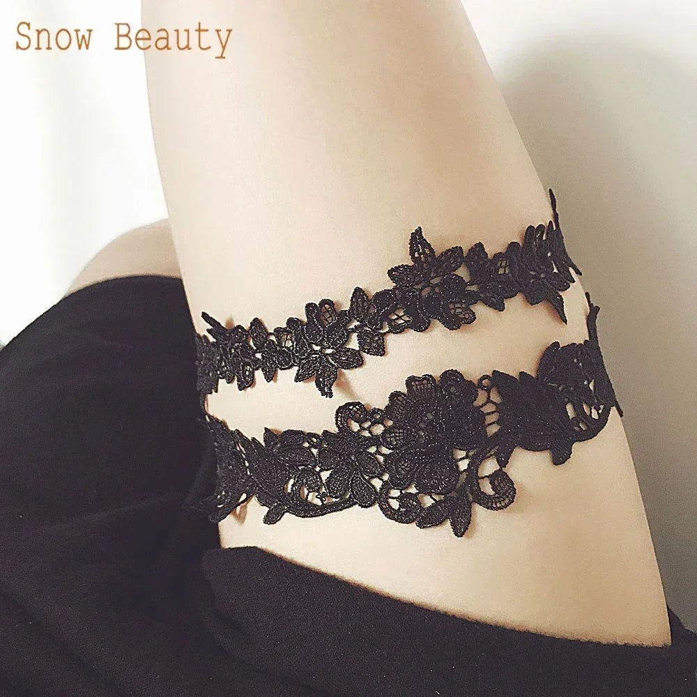 Lace Crystal & Pearl Bridal Garter Set (2-Piece) - Luzilly Bridal & Apparel