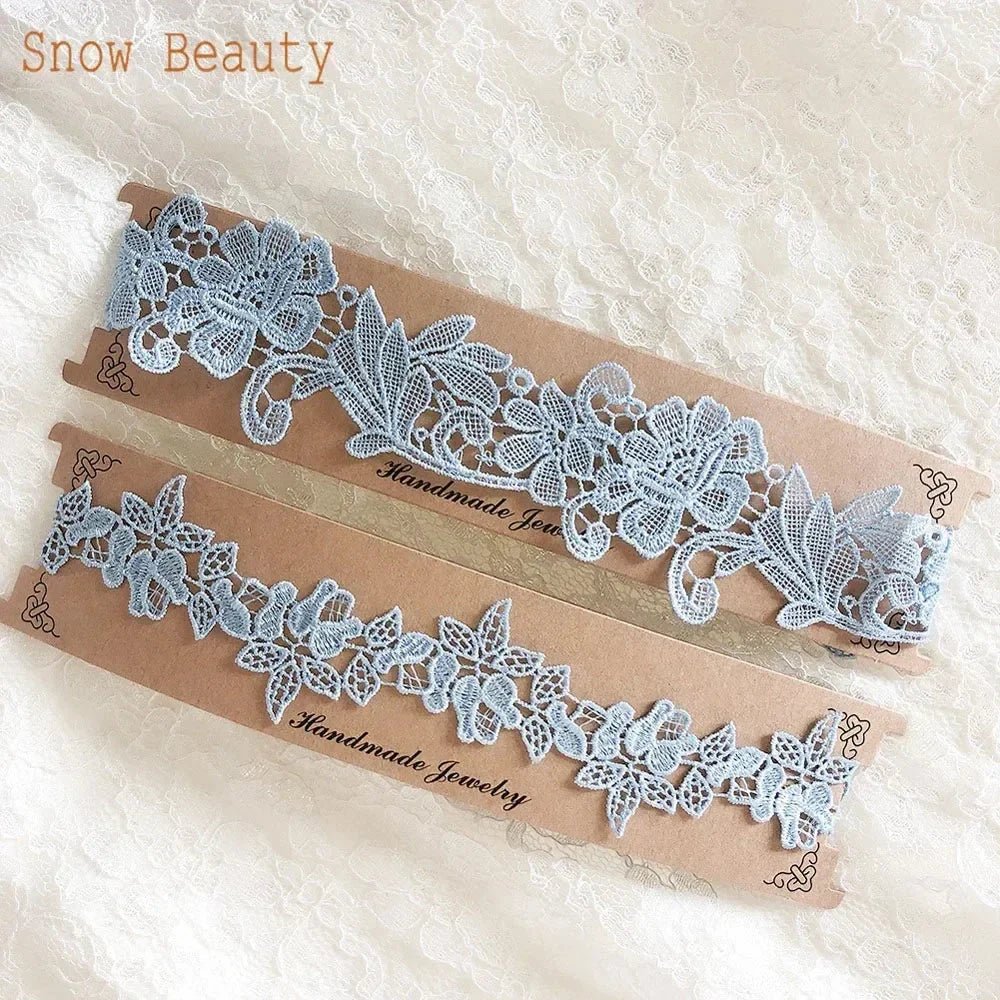 Lace Crystal & Pearl Bridal Garter Set (2-Piece) - Luzilly Bridal & Apparel
