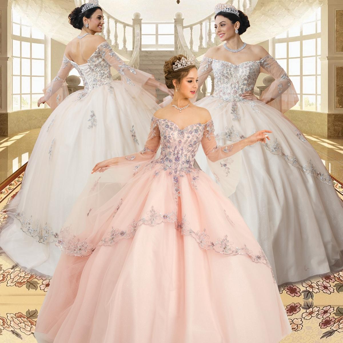 Lace-Detail Quinceañera Ball Gown - Luzilly Bridal & Apparel
