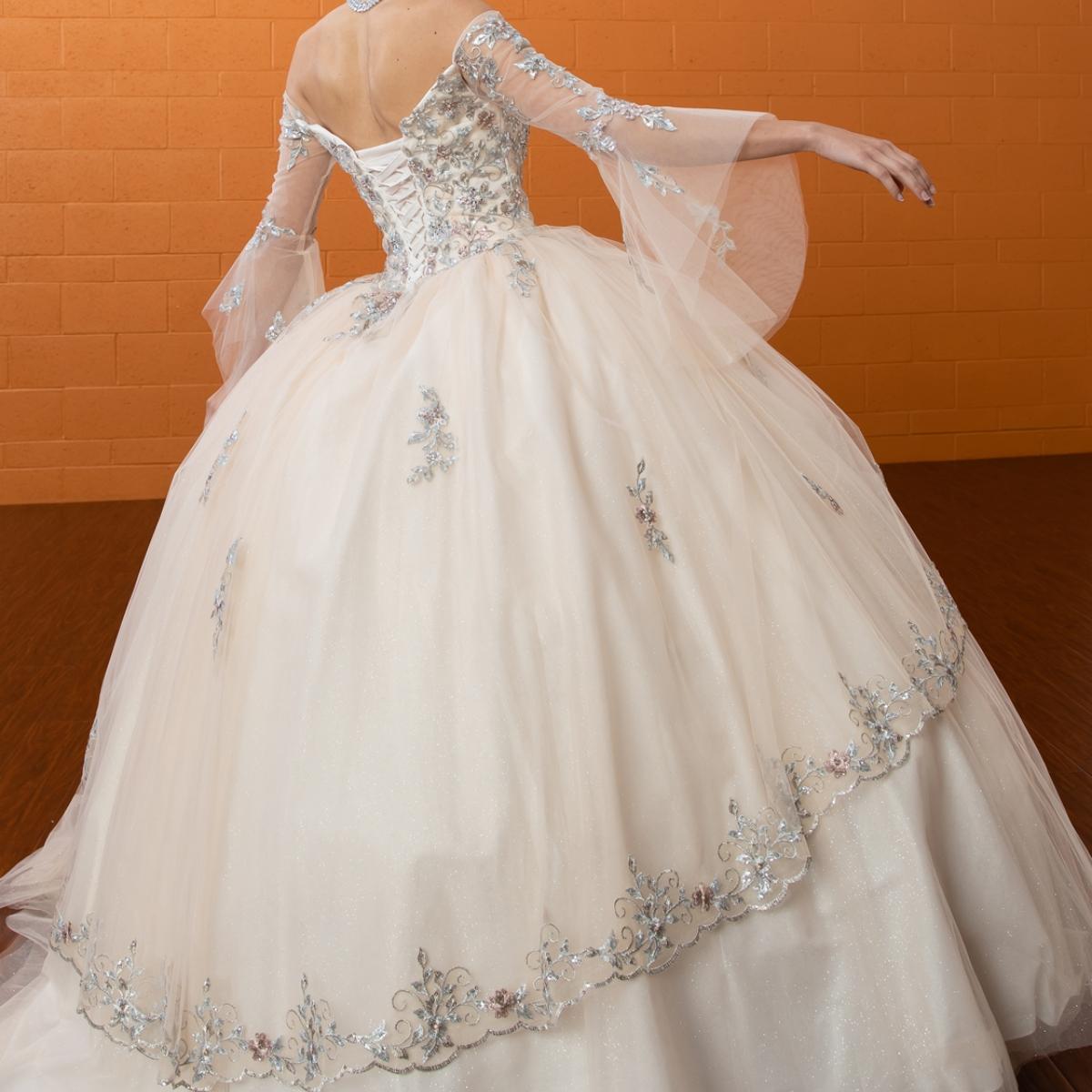 Lace-Detail Quinceañera Ball Gown - Luzilly Bridal & Apparel