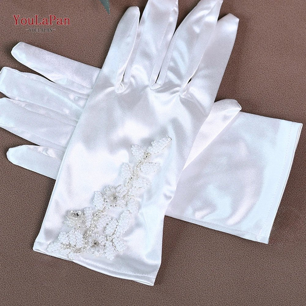 Lace Embroidery Appliqué Bridal Gloves - Luzilly Bridal & Apparel