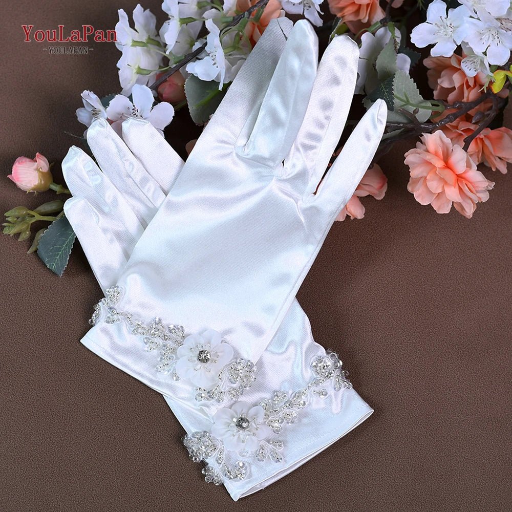 Lace Embroidery Appliqué Bridal Gloves - Luzilly Bridal & Apparel