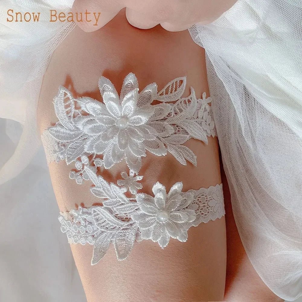 Lace Floral Bridal Garter Set (2-Piece) - Luzilly Bridal & Apparel