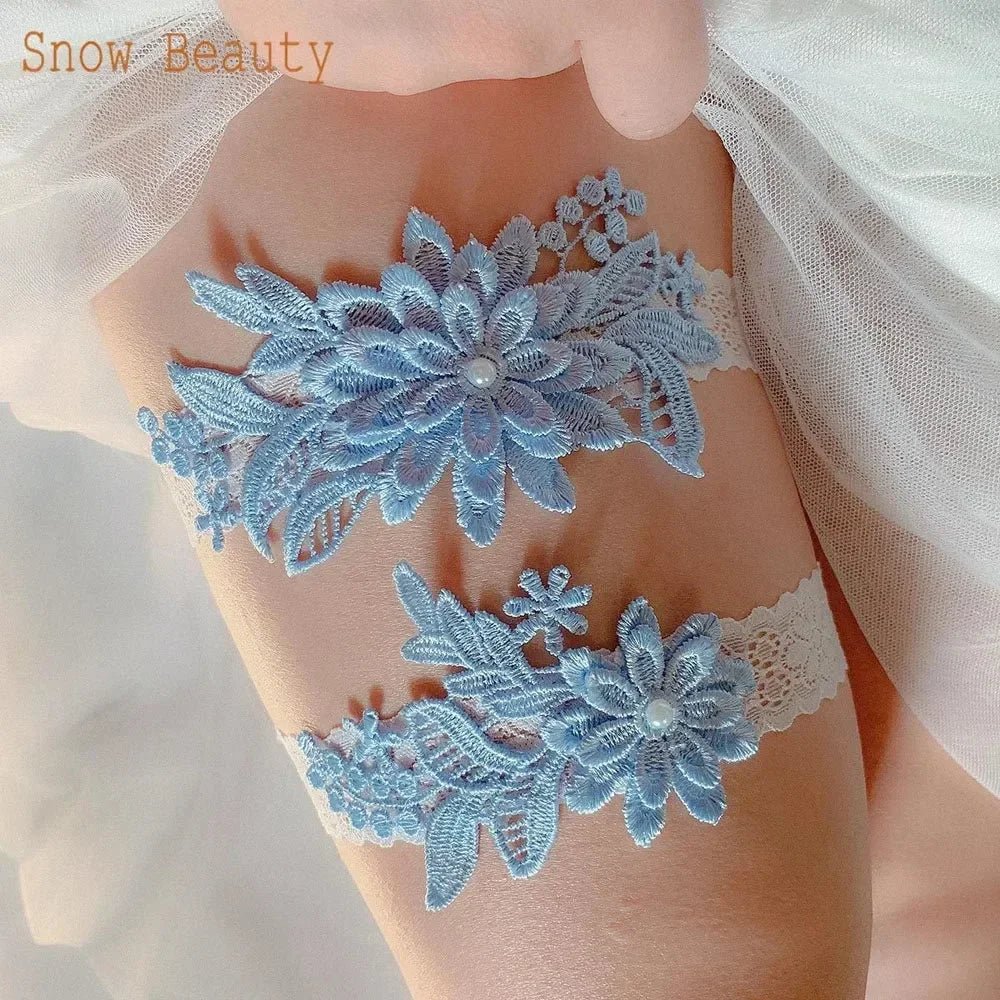 Lace Floral Bridal Garter Set (2-Piece) - Luzilly Bridal & Apparel