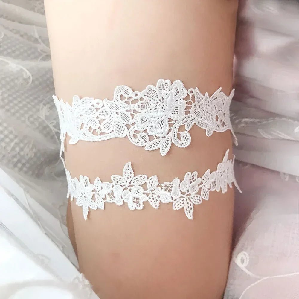 Lace Floral Bridal Garter Set (2-Piece) - Luzilly Bridal & Apparel