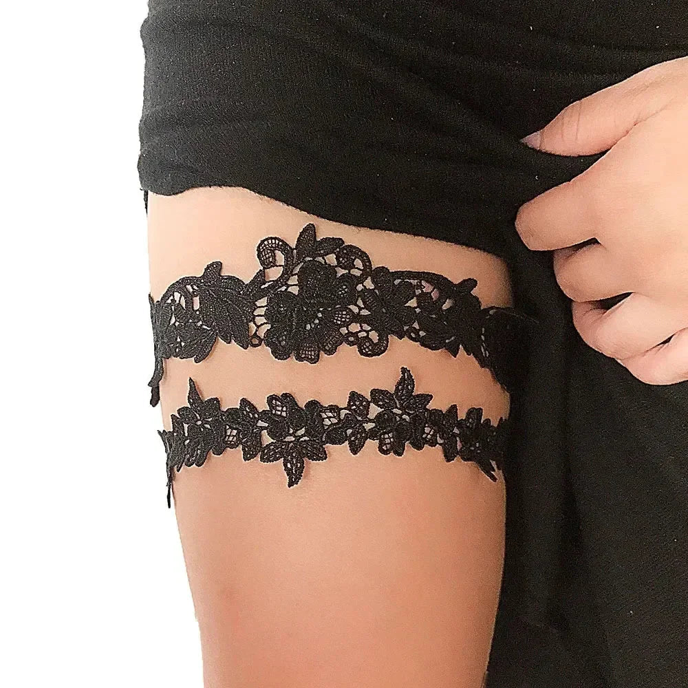 Lace Floral Bridal Garter Set (2-Piece) - Luzilly Bridal & Apparel