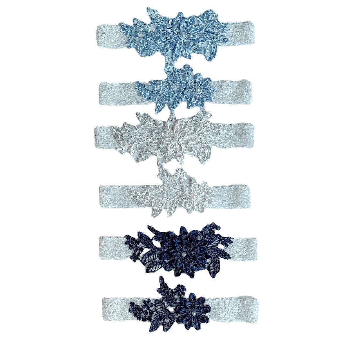 Lace Flower and Pearl Bridal Garter Set - Luzilly Bridal & Apparel