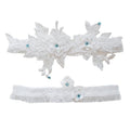 Lace Flower Bridal Garter with Rhinestones and Pearls - Luzilly Bridal & Apparel