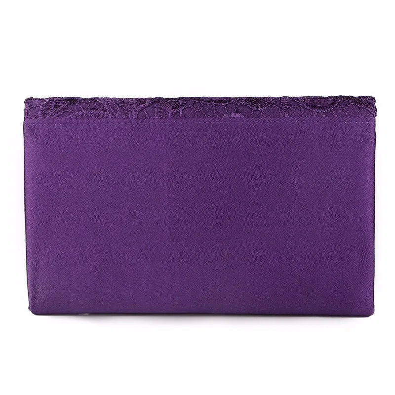 Lace Flower Silk Evening Clutch - Luzilly Bridal & Apparel