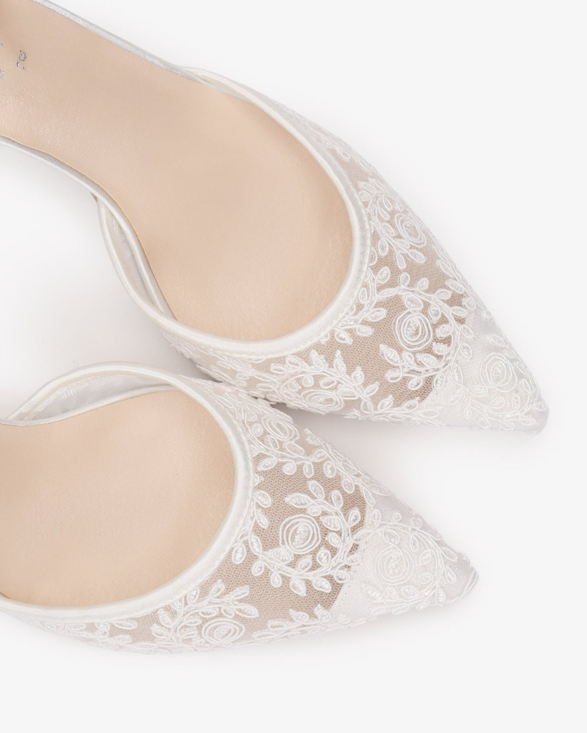 Lace Heels with Ankle Tie For Brides - Luzilly Bridal & Apparel
