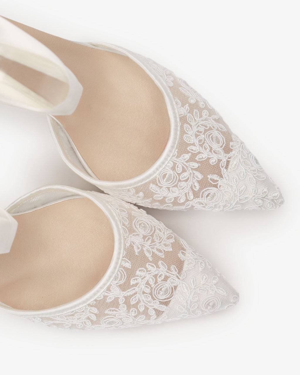 Lace Heels with Ankle Tie For Brides - Luzilly Bridal & Apparel