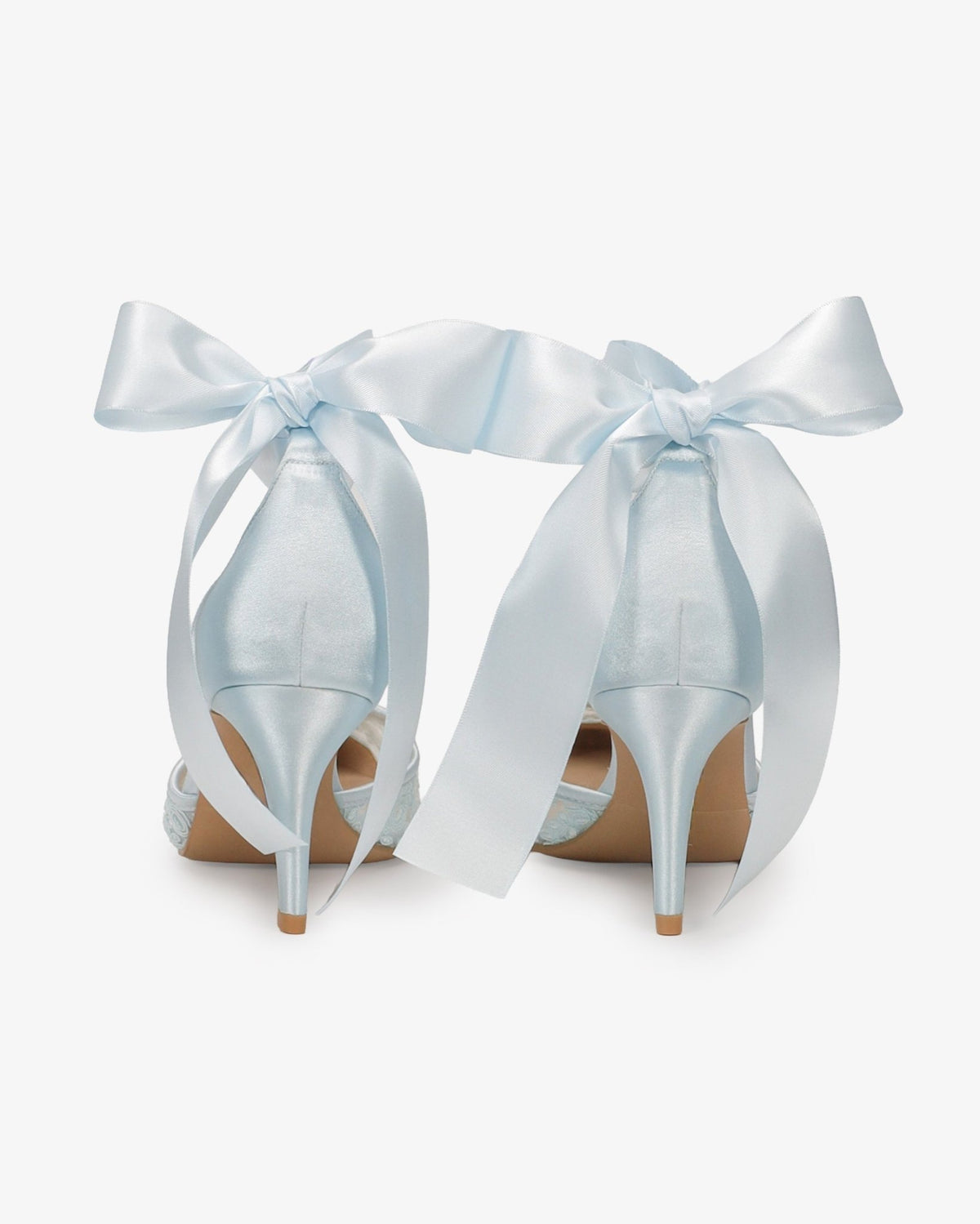 Lace Heels with Ankle Tie For Brides - Luzilly Bridal & Apparel