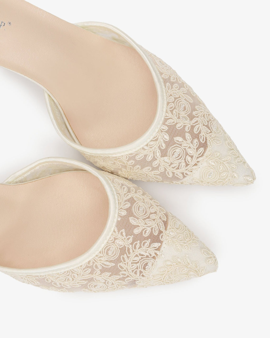 Lace Heels with Ankle Tie For Brides - Luzilly Bridal & Apparel