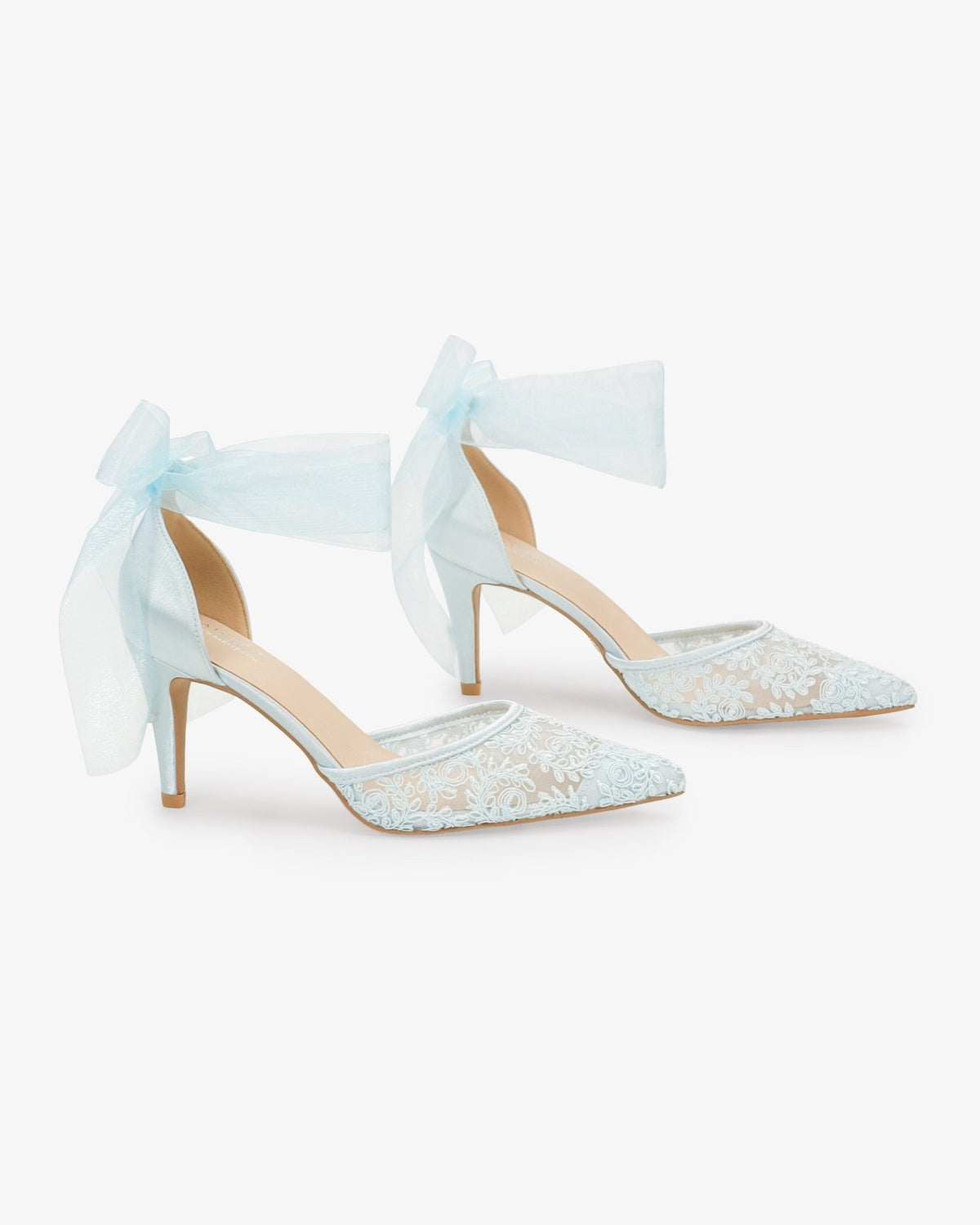 Lace Heels with Ankle Tie For Brides - Luzilly Bridal & Apparel