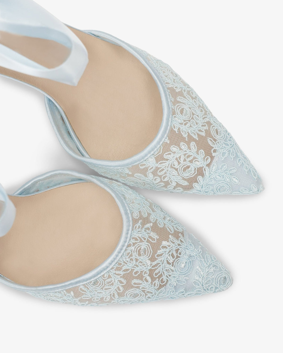 Lace Heels with Ankle Tie For Brides - Luzilly Bridal & Apparel