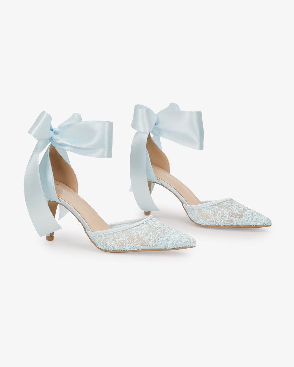 Lace Heels with Ankle Tie For Brides - Luzilly Bridal & Apparel