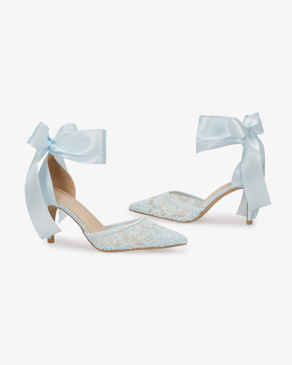 Lace Heels with Ankle Tie For Brides - Luzilly Bridal & Apparel