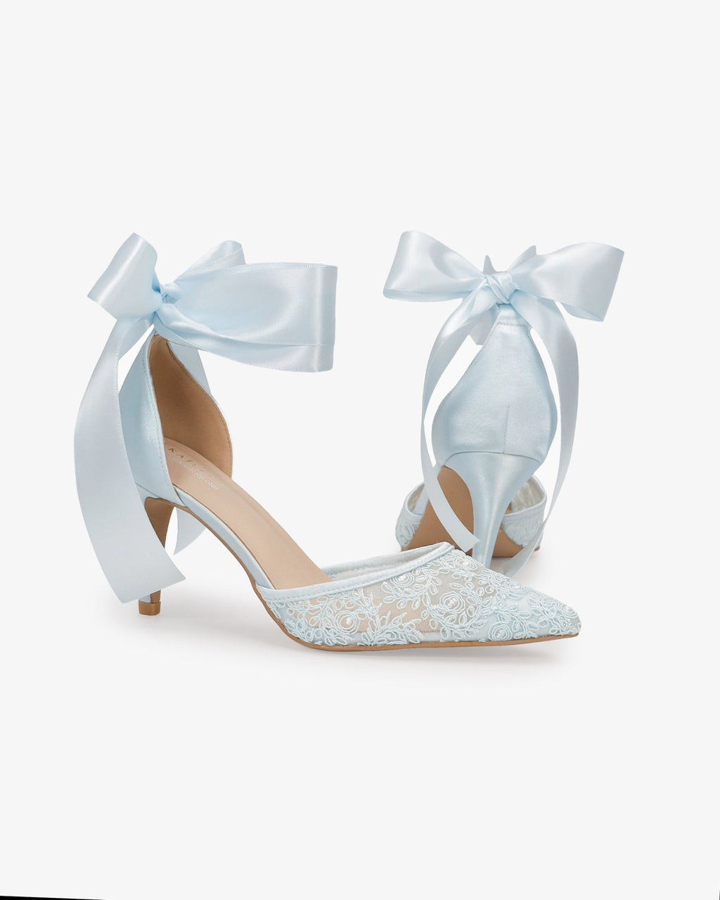Lace Heels with Ankle Tie For Brides - Luzilly Bridal & Apparel