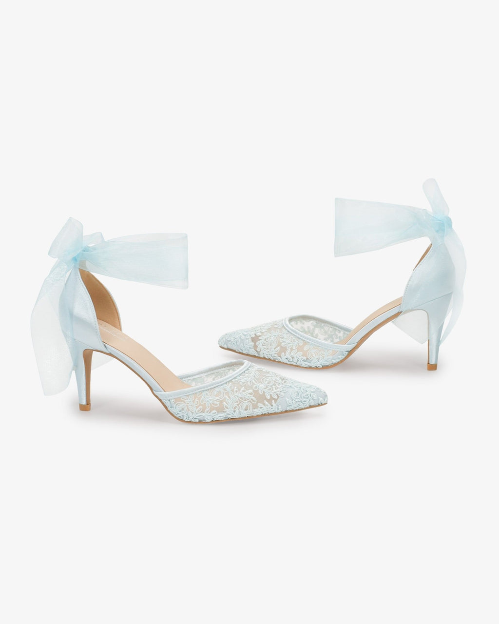 Lace Heels with Ankle Tie For Brides - Luzilly Bridal & Apparel