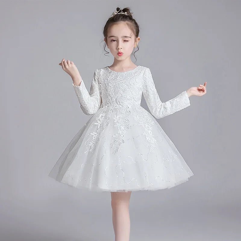 Lace Long-Sleeve Flower Girl Dress - Luzilly Bridal & Apparel