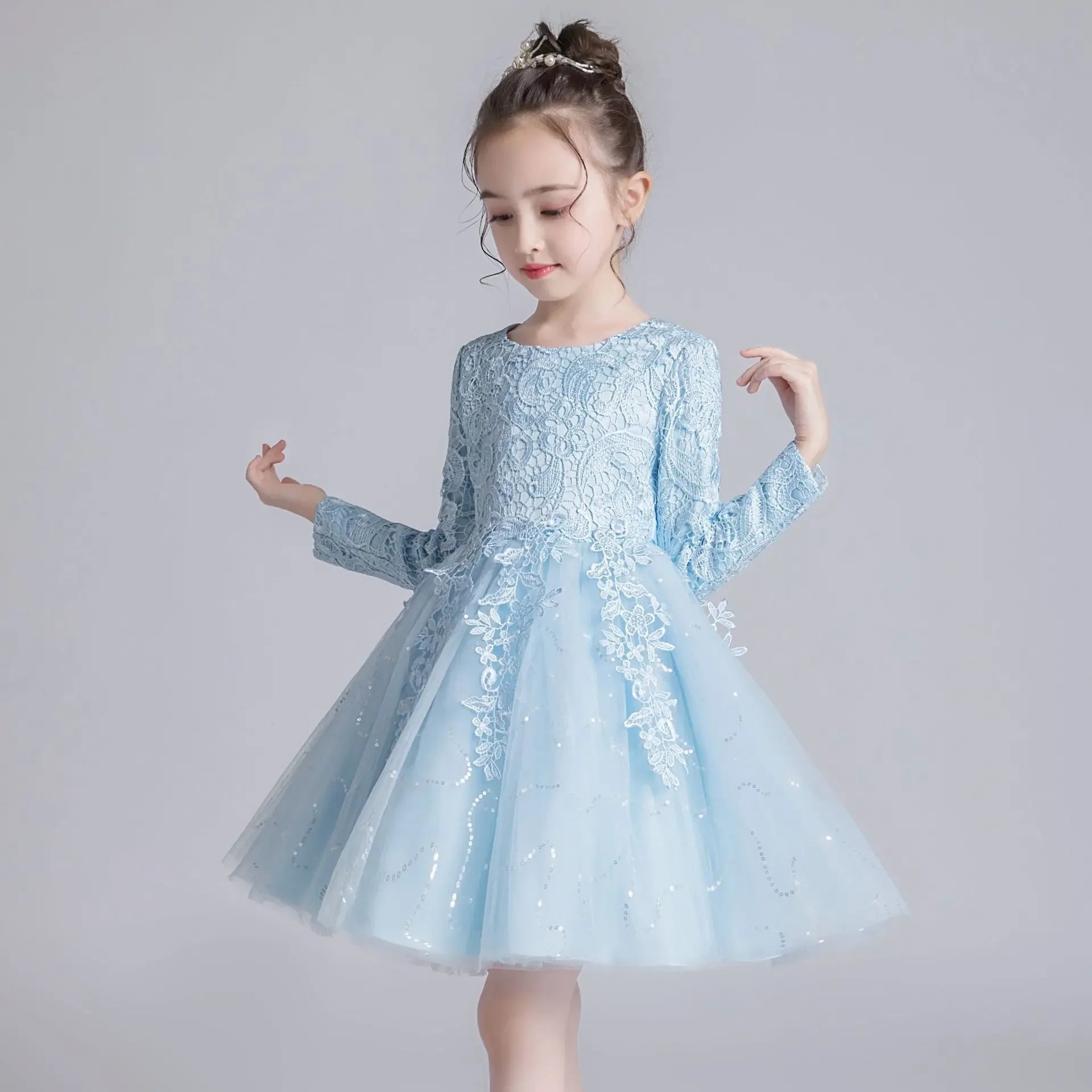 Lace Long-Sleeve Flower Girl Dress - Luzilly Bridal & Apparel
